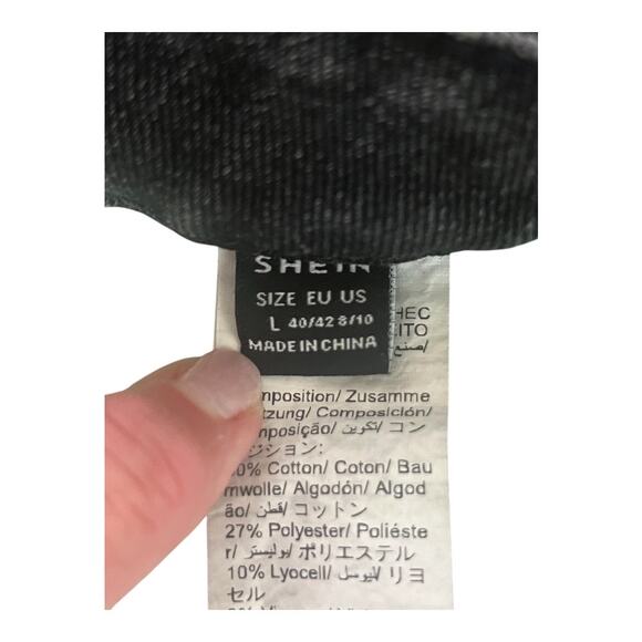 Shein Black Denim Skirt W/Button & Zipper Closure Size L - Picture 3 of 4